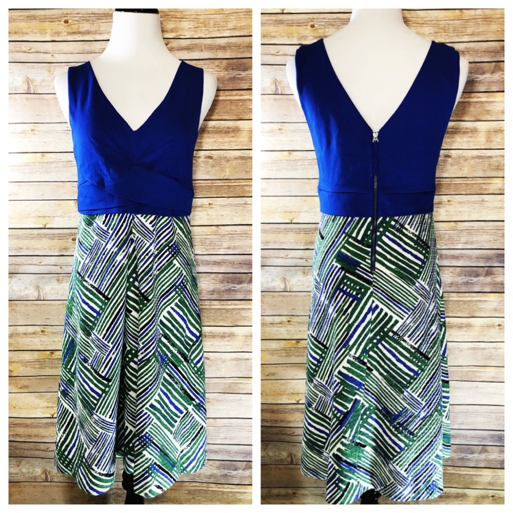 Anthropologie HD in Paris Blue Green Ardmore Dress - Picture 1 of 8